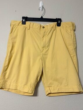 Men’s Polo Ralph Lauren Yellow  Chino Men's Flat Front Shorts 38 Slim